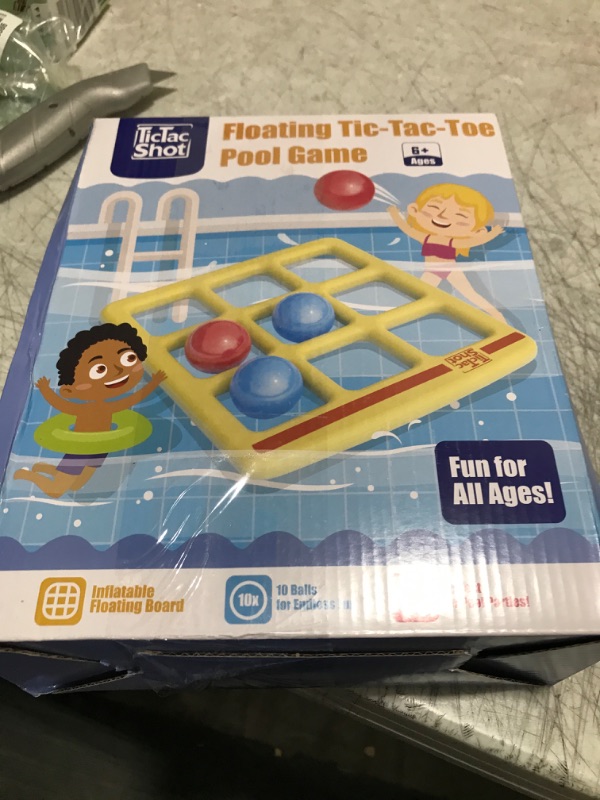 Photo 1 of TicTac Shot Pool Toys Games Set- Tic Tac Toe Inflatable Pool Toy with 10 Balls - for Adults Teens Kids 2-10 Players