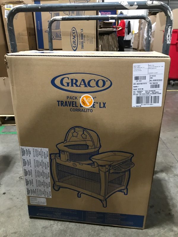 Photo 1 of Graco Pack n Play Dome LX Playard with Baby Bassinet, Lightweight Portable Crib, Push-Button Fold Travel Crib, Redmond, Convertible