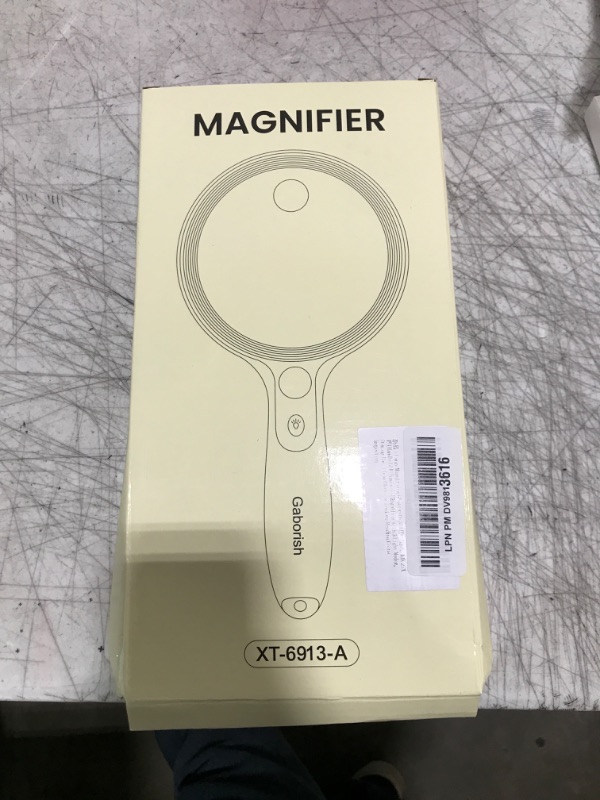 Photo 1 of Large Magnifying Glass with 37 LED Light, 10X 20X 45X Handheld Illuminated Lighted Magnifier with 3 Light Modes for Seniors Reading, Inspection, Coins, Exploring Close Work