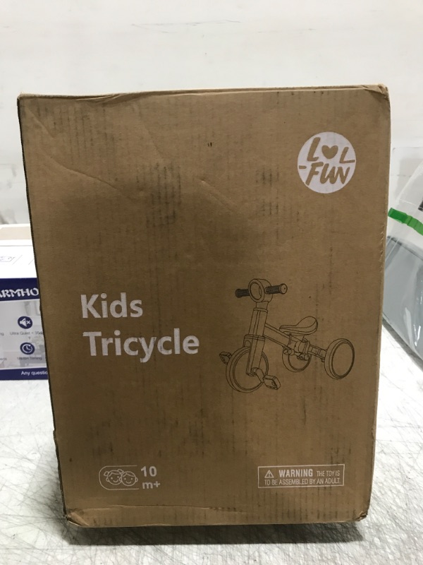 Photo 1 of LOL-FUN Tricycle for Toddlers 1-3 Years Old Boys Girls Toy, 4 in 1 Baby Balance Bike for 1 2 Year Old Gift, Kids Bicycle with Easy Assembly Removable Pedal
