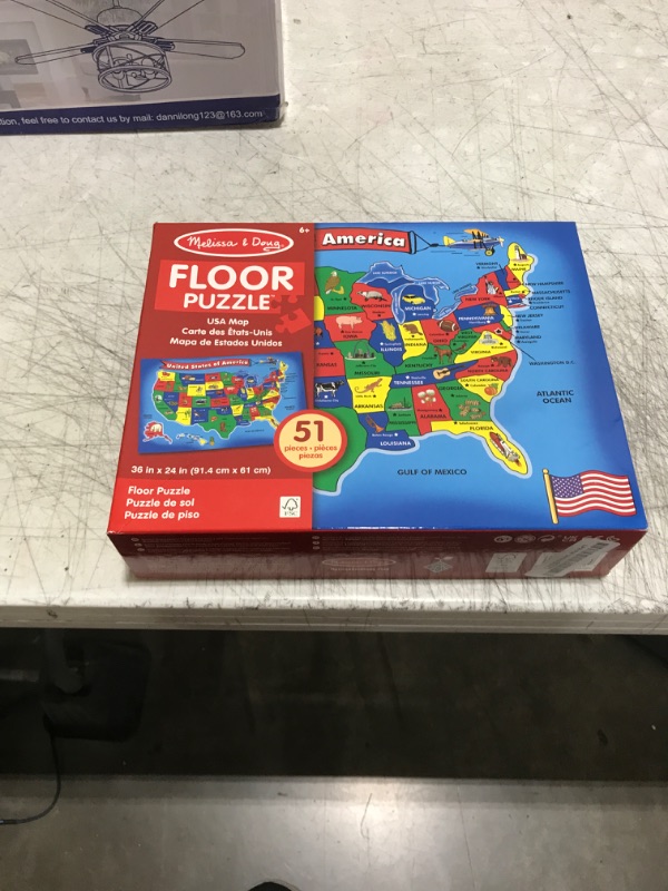 Photo 1 of Melissa & Doug USA Map Floor Puzzle - 51 Pieces (2 x 3 feet) - FSC Certified