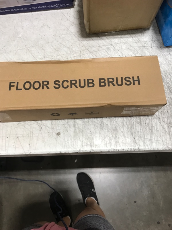 Photo 1 of Floor Scrub Brush 2 in 1 Scrape and Stiff Bristle Deck Brush for Cleaning Concrete, Patio, Garage, Carpet, Kitchen and Bathroom 57" Long Handle