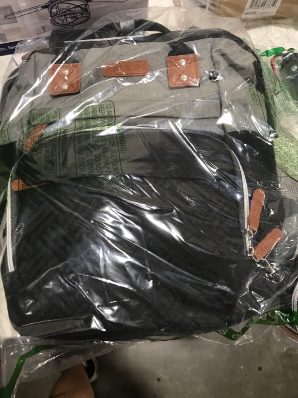 Photo 1 of ISMGN Diaper Bag Backpack with Changing Station, Multifunctional Diaper Bag, Extra Large Capacity, Baby Bag, GreyBlack