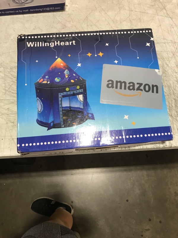 Photo 1 of WillingHeart Rocket Ship Play Tent for Kids, Astronaut Spaceship Space Themed Pretend Playhouse Indoor Outdoor Games Party Children Pop Up Foldable Tent Birthday Toy for Boys Girls Toddler Baby
