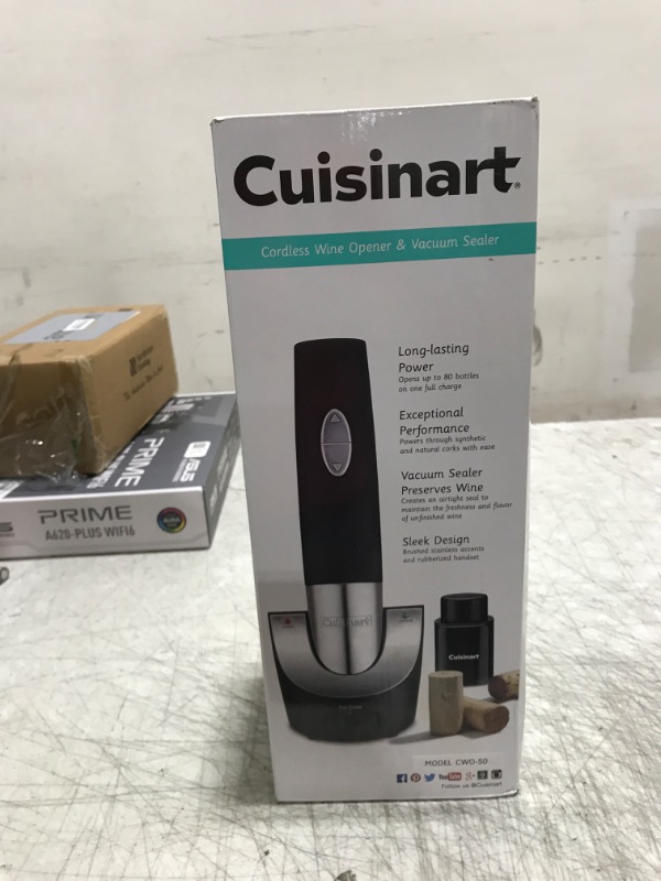 Photo 1 of Cuisinart Vacuum Sealer Cordless Wine Opener, One Size, Black