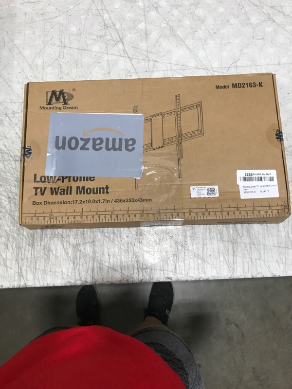 Photo 1 of Mounting Dream TV Mount Fixed for Most 42-84 Inch Flat Screen TVs, TV Wall Mount Bracket up to VESA 600 x 400mm and 132 lbs - Fits 16"/18"/24" Studs - Low Profile and Space Saving MD2163-K