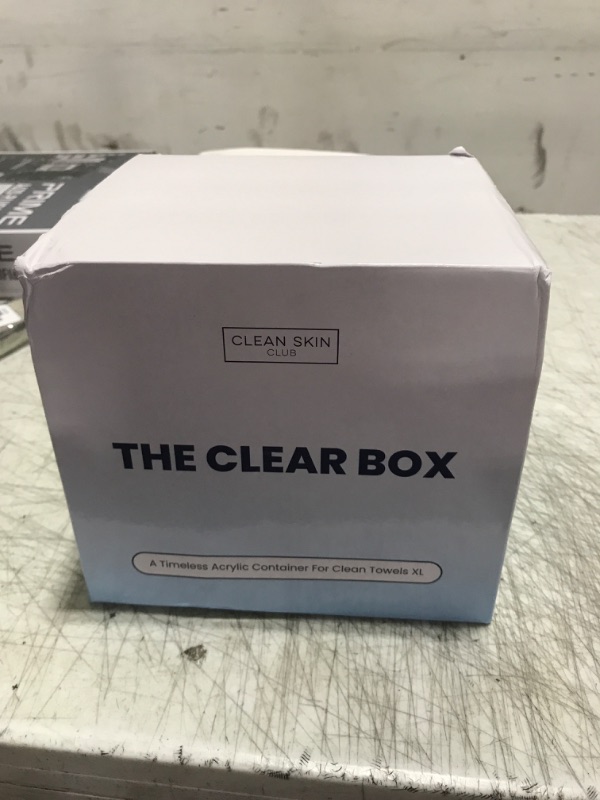 Photo 1 of CLEAN SKIN CLUB Clear Acrylic Box for Clean Towels XL (NOT Included), Container For 50 Disposable Clean Towels XL, Face Towelettes Bathroom Counter Storage, Stone Bin for Cleansing Facial Dry Wipes