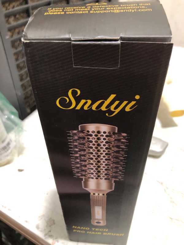 Photo 1 of Round Brush for Blow Drying, Nano Thermal Ceramic & Ionic Tech Hair Brush with Boar Bristles, Professional Round Barrel Brush for Styling, Curling & Straightening by Sndyi (2.9 Inch, Barrel 1.7 Inch)