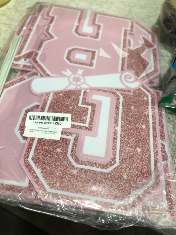 Photo 1 of Graduation Yard Signs Class of 2025 Pink Graduation Decorations - 4 PCS Large Size Waterproof Glittering Congrats Grad Outdoor Lawn Decor with Stakes - High School College Graduation Party Supplies