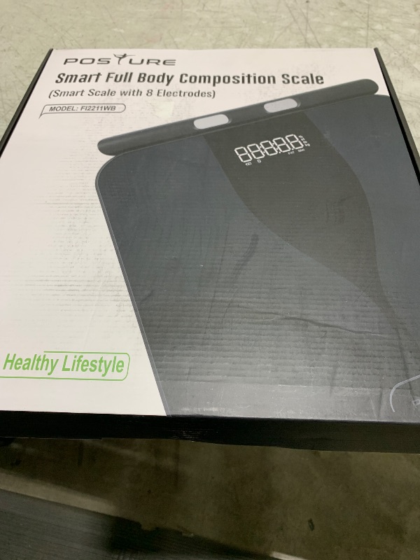 Photo 1 of Posture Scale for Body Weight and Fat Percentage, 8 Electrodes Larger Platform Digital Scale for BMI 28 Body Composition Measurement, Bathroom Smart Scales with LED Display FSA or HSA Eligible