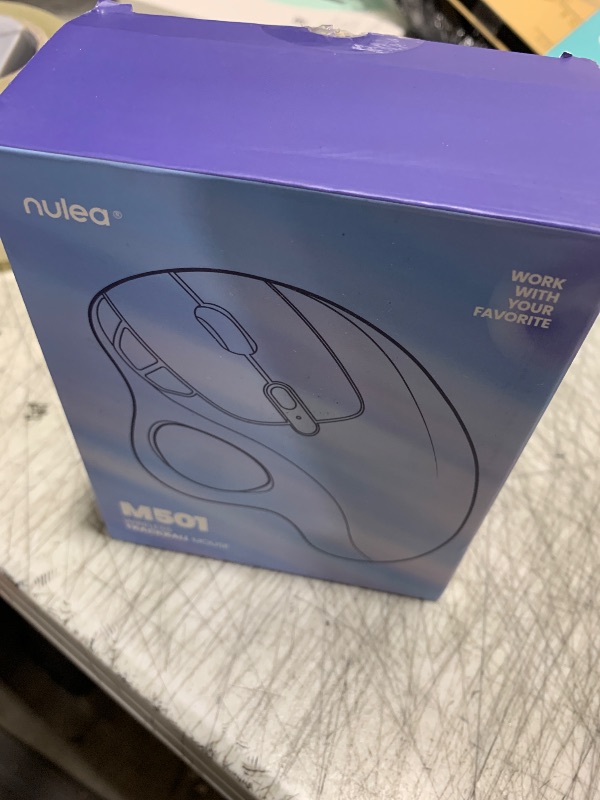 Photo 1 of Nulea M501 Wireless Trackball Mouse, Rechargeable Ergonomic, Easy Thumb Control, Precise & Smooth Tracking, 3 Device Connection (Bluetooth or USB Receiver), Compatible for PC, Laptop, Mac, Windows.