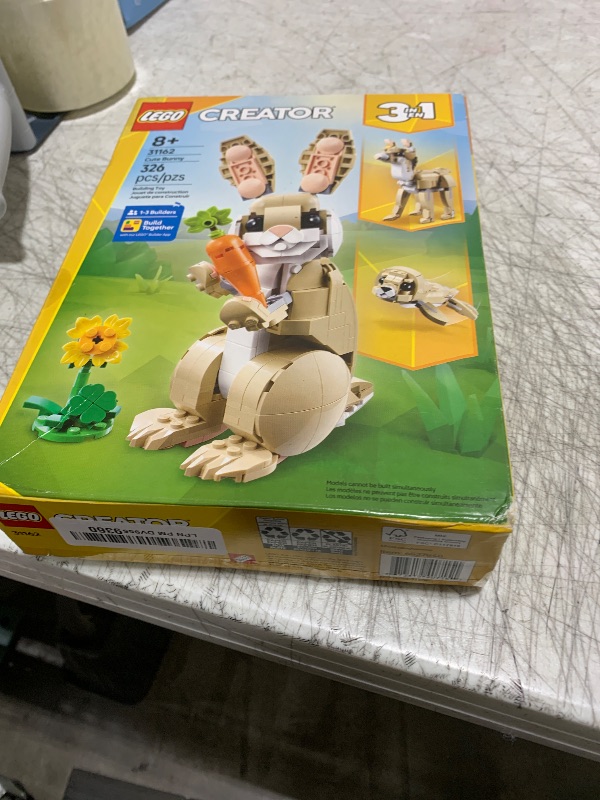 Photo 1 of LEGO Creator 3 in 1 Cute Bunny Toy - Building Toy Set with 3 Build Options, Bunny, Seal, or Llama - Birthday Gift & Craft - Animal Figures for Kids, Girls and Boys, Ages 8+ - 31162