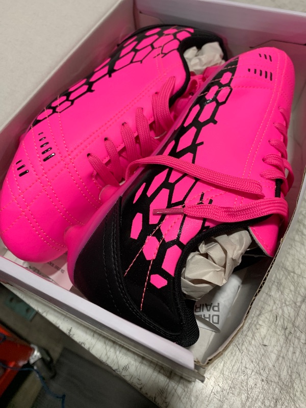 Photo 1 of DREAM PAIRS Boys Girls Soccer Football Cleats Shoes for Little/Big Kid,Size 6 Big Kid,Hot Pink/Black,KKUMSO2409