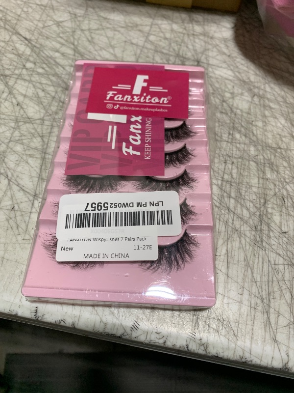 Photo 1 of FANXITON Wispy False Eyelashes Natural Look Short Mink Lashes 3D Faux Mink Eyelashes 7 Pairs Pack