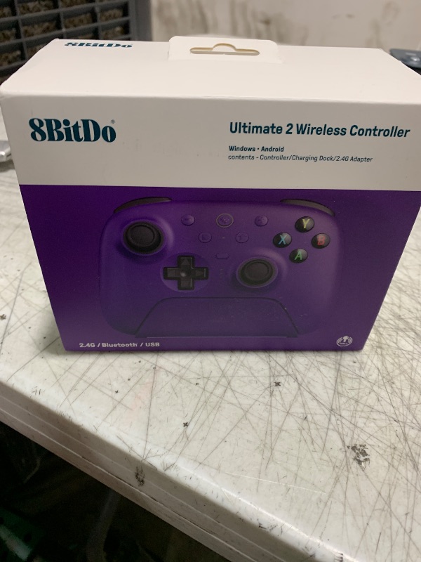 Photo 1 of 8BitDo Ultimate 2 Wireless Controller for Windows & Android, Gaming Controller with TMR Joysticks, Switchable Hall Effect/Tactile Triggers, RGB Fire Ring, 8Speed Wireless Tech, Purple