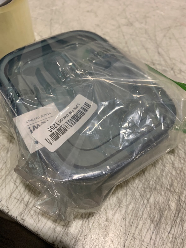 Photo 1 of Bormioli Rocco Frigoverre Evolution Collection - 7 x 5.5 Inch Rectangle Container - 1 Liter (33.75oz) - Grey