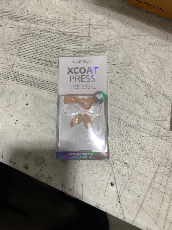 Photo 1 of BTArtbox Press On Nails Almond - Short Nails Press Ons with Gold Foil Design, Glue On Nails for Women Gift, Supremely Fit Glossy Stick On Nails in 16 Sizes - 30 Nail Kit, Gold End