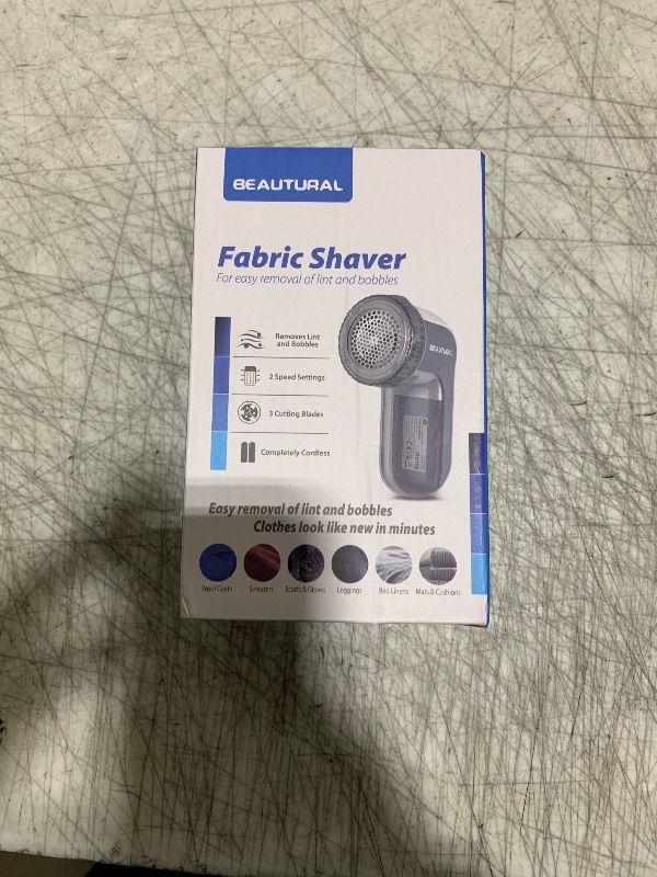 Photo 1 of BEAUTURAL Fabric Shaver and Lint Remover, Sweater Defuzzer with 2-Speeds, 2 Replaceable Stainless Steel Blades, Battery Operated, Remove Clothes Fuzz, Lint Balls, Pills, Bobbles Gray