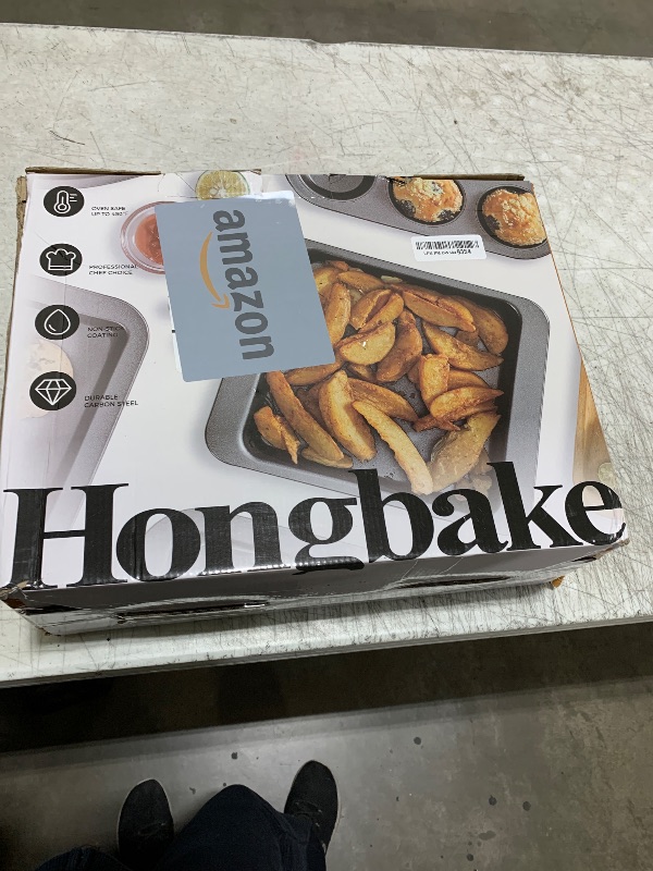 Photo 1 of HONGBAKE Bakeware Sets, Baking Pans Set, Nonstick Oven Pan for Kitchen with Wider Grips, 10-Piece Including Rack, Cookie Sheet, Cake Pans, Loaf Pan, Muffin Pan, Pizza Pan - Pink