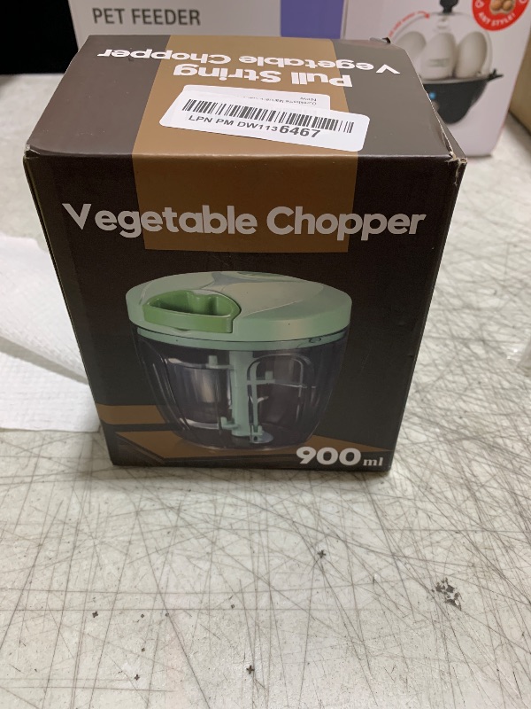 Photo 1 of Ourokhome Manual Food Processor Vegetable Chopper, Portable Hand Pull String Garlic Mincer Onion Cutter for Veggies, Ginger, Fruits, Nuts, Herbs, etc., 900ml, Green