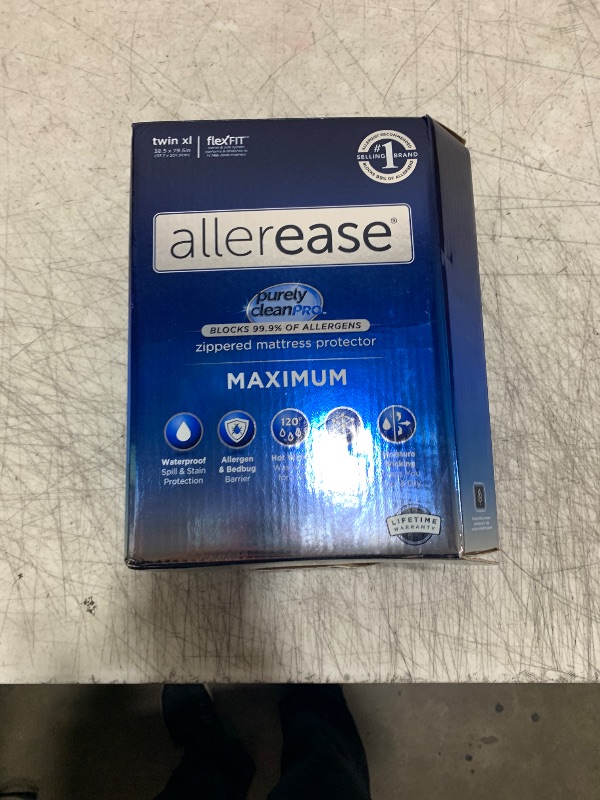Photo 1 of AllerEase Waterproof Mattress Protector, Maximum Allergy Mattress Protector, Twin XL Zippered Mattress Cover