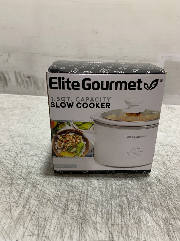 Photo 1 of Elite Gourmet MST-250XW Electric Slow Cooker Ceramic Pot Adjustable Temp, Entrees, Sauces, Stews & Dips, Dishwasher Safe Glass Lid & Crock