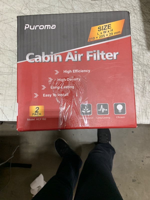 Photo 1 of Puroma 2 Pack Cabin Air Filter with Activated Charcoal Layer Replacement for CP182, CF11182, Honda Civic, Clarity, CR-V, CR-Z, HR-V, Fit, Insight, Odyssey, Acura MDX, RDX, TLX, INTEGRA