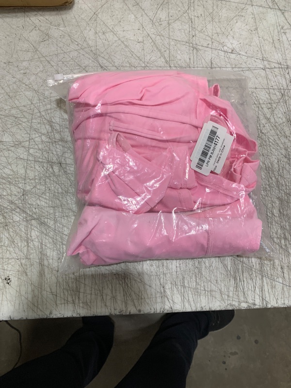 Photo 1 of Tennis Dress for Women Backless Lace Up Workout Dress with Built-in Bras & Shorts Exercise Athletic Golf Dresses for Women Pink Medium