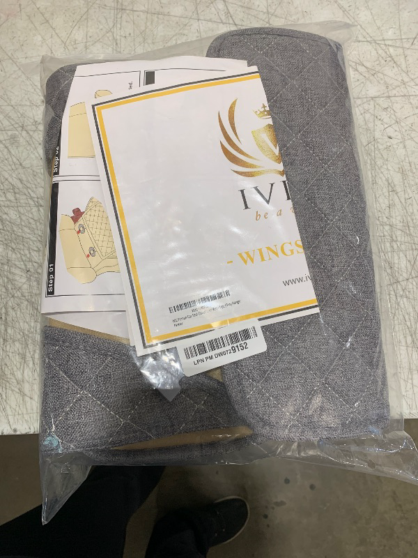 Photo 1 of IVICY Linen Car Seat Cover for Cars - Non-Slip Soft & Breathable - Front Car Seat Protector Covers Universal Fits Most Automotive, Vans, SUVs, Trucks - 1 Unit - Gray