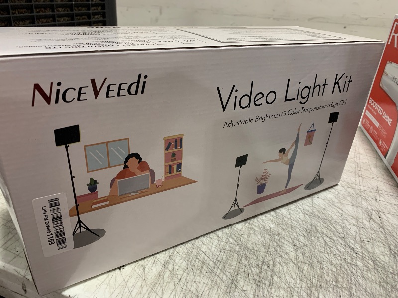 Photo 1 of 2-Pack Photography Lighting Kit, NiceVeedi 22W LED Video Light Kit, 2900-7000K Dimmable Studio Light with Tripod Stand, 73" Stream Light for Video Recording