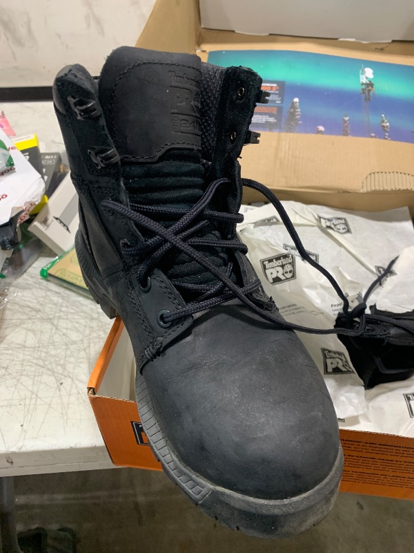 Photo 1 of Timberland PRO Men's Montauk 6 Inch Steel Safety Toe Industrial Work Boot, Jet Black, 6.5 Wide