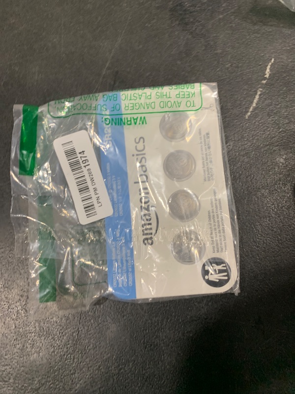 Photo 1 of Amazon Basics CR2032 Lithium Batteries, 4-Pack, Child-Proof Package, Non-Coated - AirTag Compatible
