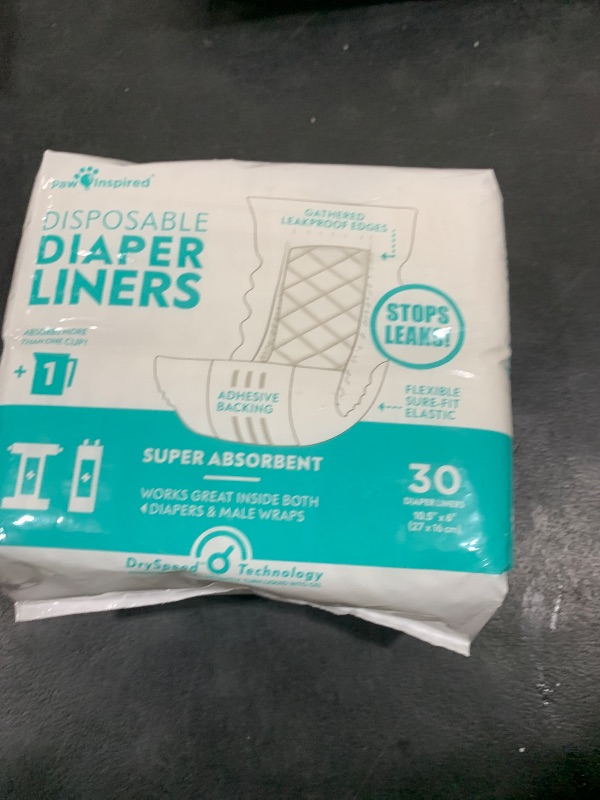 Photo 1 of Paw Inspired Dog Diaper Liners | Inserts for Washable Covers, Female Dog Diapers, and Male Dog Belly Bands | Leakproof, Super Absorbent (30 Count)