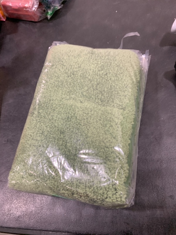Photo 1 of COSY HOMEER Extra Thick Bath Rugs for Bathroom - Anti-Slip Bath Mats Soft Plush Yarn Shaggy 100% Strong Mirco Polyeste Mat Living Room Bedroom Mat Floor Water Absorbent(Green,16x24 - Inches)