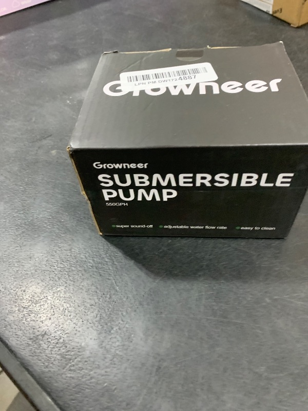 Photo 1 of GROWNEER 550GPH Submersible Pump 30W Ultra Quiet Fountain Water Pump, 2000L/H, with 7.2ft High Lift, 3 Nozzles for Aquarium, Fish Tank, Pond, Hydroponics, Statuary Black