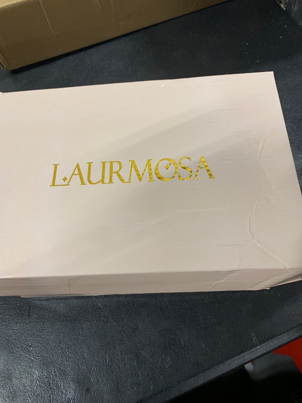Photo 1 of LAURMOSA Girls Gold Heels Tween Dress Shoes Size 4 Kids Open Toe High Heels Sandals Tween Sparkle Shoes Flower Girls Cute Dress Sandals for Wedding Dance Prom Party(L1008GlCham 4)