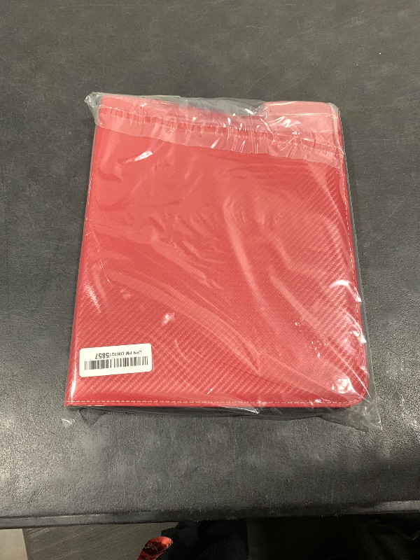 Photo 1 of WOT I Trading Card Binder, 900 Pockets Baseball Card Binder Sleeves with Zipper, Double Sided Pockets Card Holder Carry Card Case for Baseball Card, Football Card(Red) WO-CB-9-7