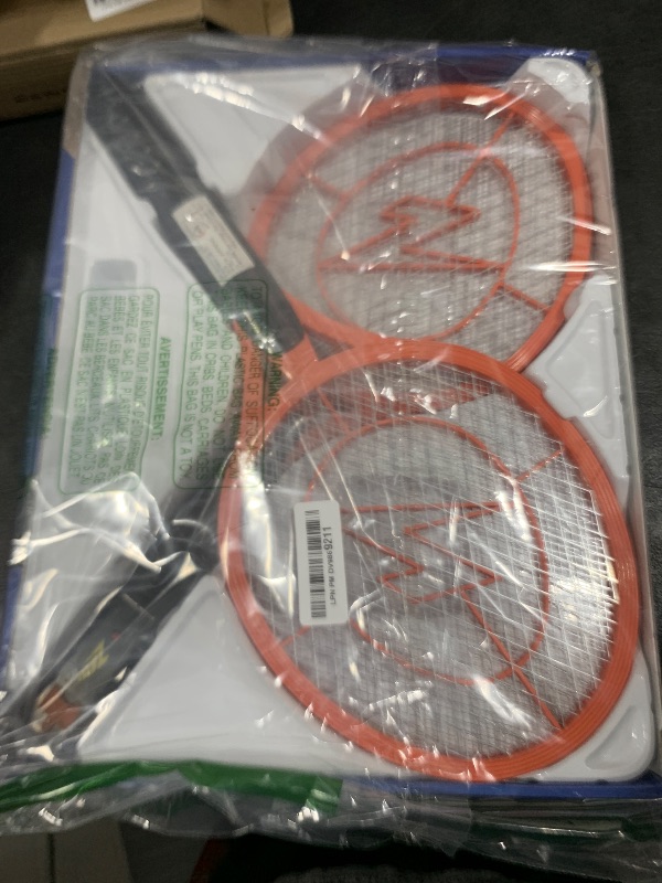 Photo 1 of ZAP IT Bug Zapper Electric Fly Swatter Racket - High Power 4000 Volt Indoor Mosquito Zapper - USB Rechargeable Bat for Indoor and Outdoor - Portable Mini Electric Bat for Flies - Large 2 Pack, Orange