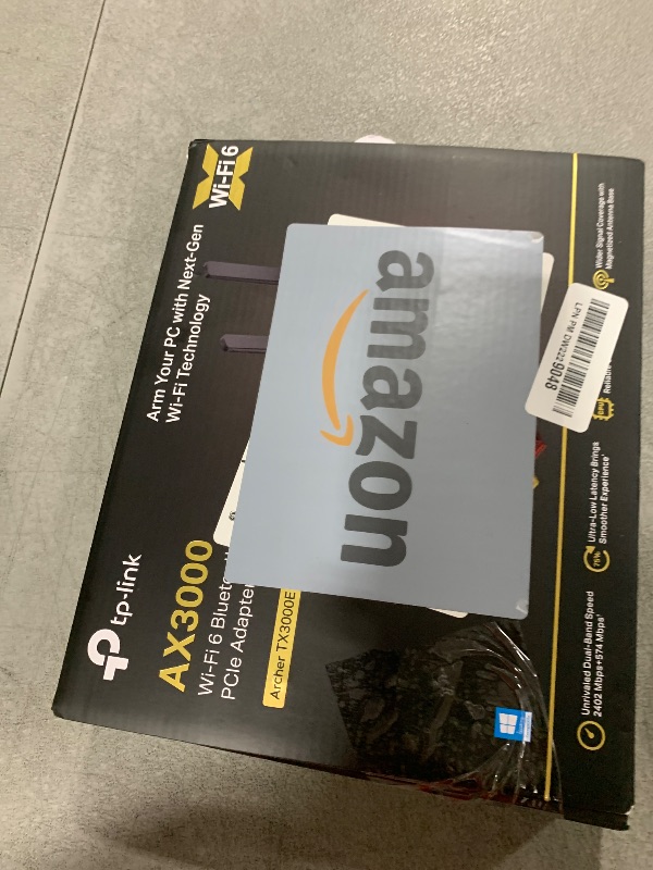 Photo 1 of TP-Link WiFi 6 AX3000 PCIe WiFi Card (Archer TX3000E), Up to 2400Mbps, Bluetooth 5.2, 802.11AX Dual Band Wireless Adapter with MU-MIMO,OFDMA,Ultra-Low Latency, Supports Windows 11, 10 (64bit) only