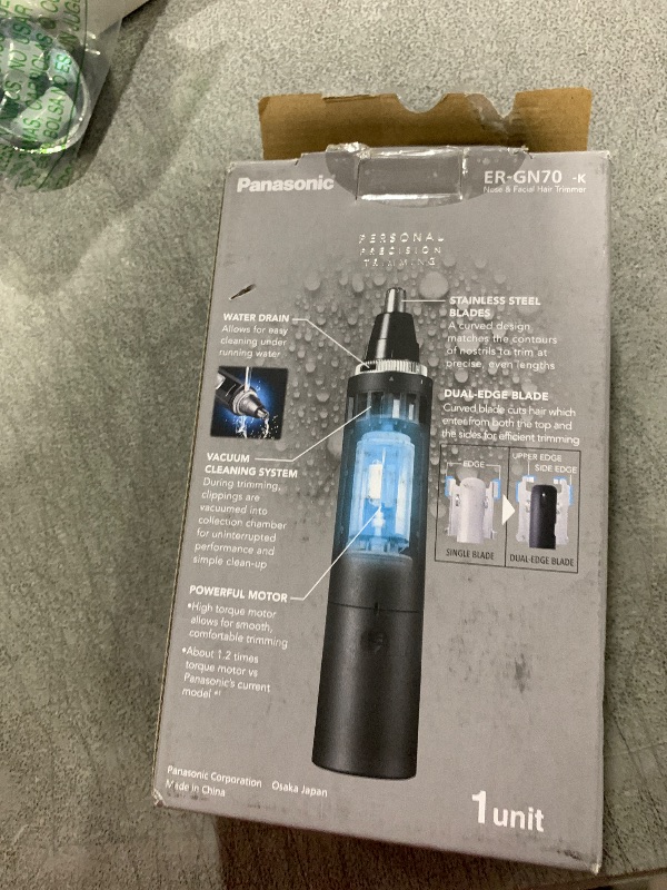 Photo 1 of Panasonic Ear and Nose Hair Trimmer for Men with Vacuum Cleaning System, Powerful Motor and Dual-Edge Blades for Smoother Cutting, Wet/Dry – ER-GN70-K (Black)