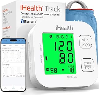 Photo 1 of iHealth Track Smart Upper Arm Blood Pressure Monitor with Wide Range Cuff That fits Standard to Large Adult Arms, Bluetooth Compatible for iOS & Android Devices
