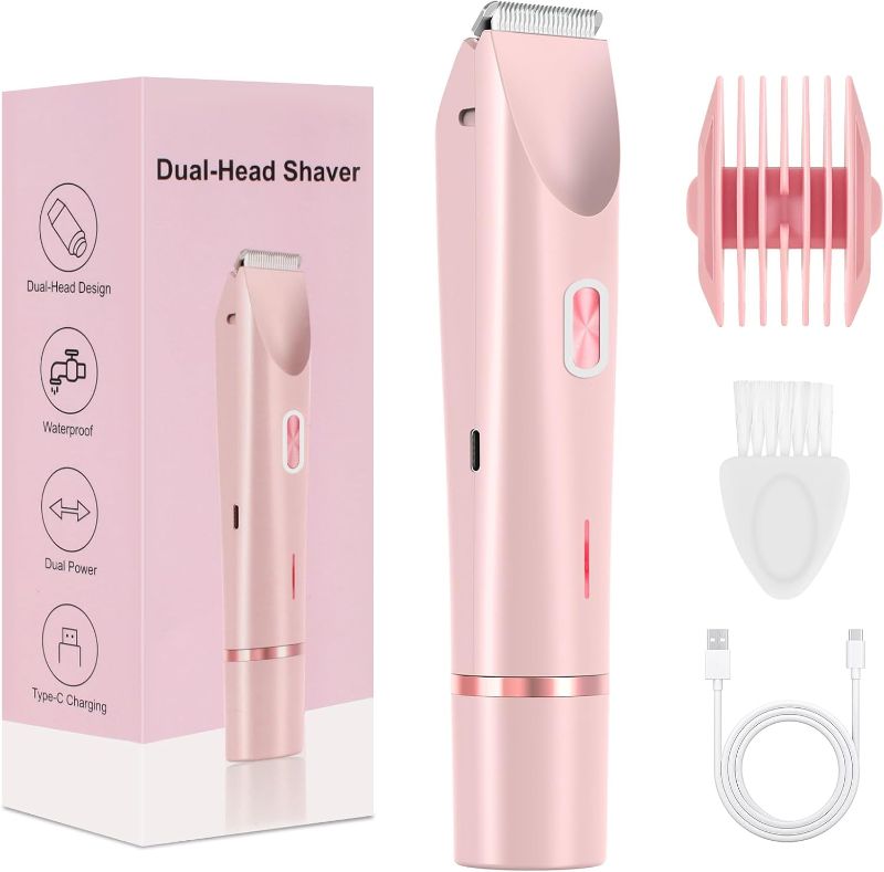 Photo 1 of 2025 New Bikini Trimmer for Women,Dermave Bikini Shaver,2-in-1 Electric Razors for Women(Pink)