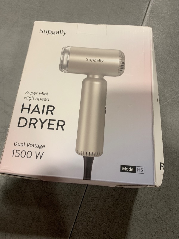 Photo 1 of SUPGALIY Dual Voltage Hair Dryer, High-Speed Ionic Blow Dryer for Fast Drying, Travel Compact Hair Blow Dryer with Magnetic Curly Diffuser for Home, Portable Hairdryer International 110-240V