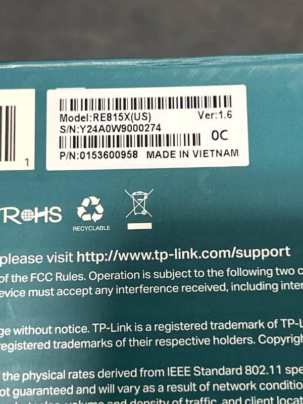 Photo 1 of TP-Link AX5400 WiFi 6 Range Extender with Ethernet Port | Internet Signal Booster for Home | Tri-Band Wireless Repeater Amplifier | Built In Access Point Mode | APP Setup | OneMesh Compatible (RE815X)