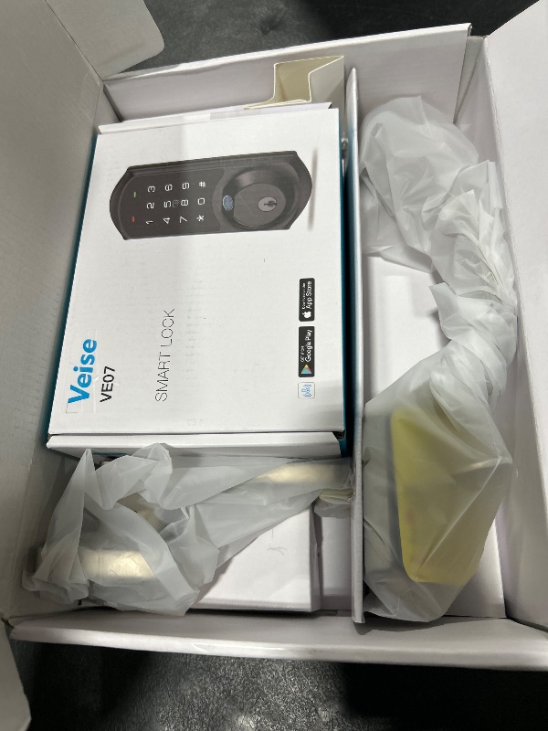 Photo 1 of Veise Fingerprint Smart Locks for Front Door with Handle Set, App Control, Keyless Entry Keypad Deadbolt, Digital Electronic Touchscreen, Easy Install, Auto Lock, Satin Nickel