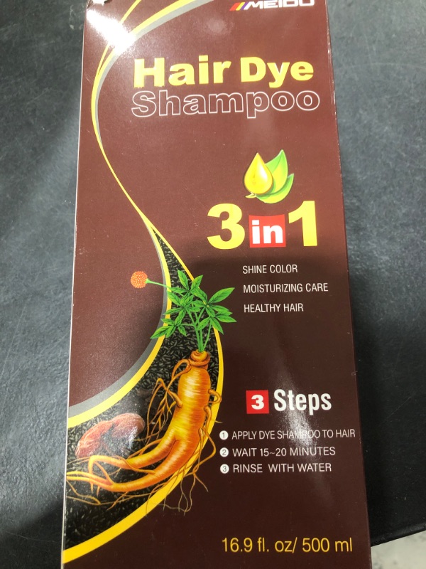 Photo 1 of IIIMEIDU Gray Hair Coverage Shampoo - 3 in 1 Herbal Ingredients, Natural Chestnut Brown Shampoo for Women and Men (500ml)