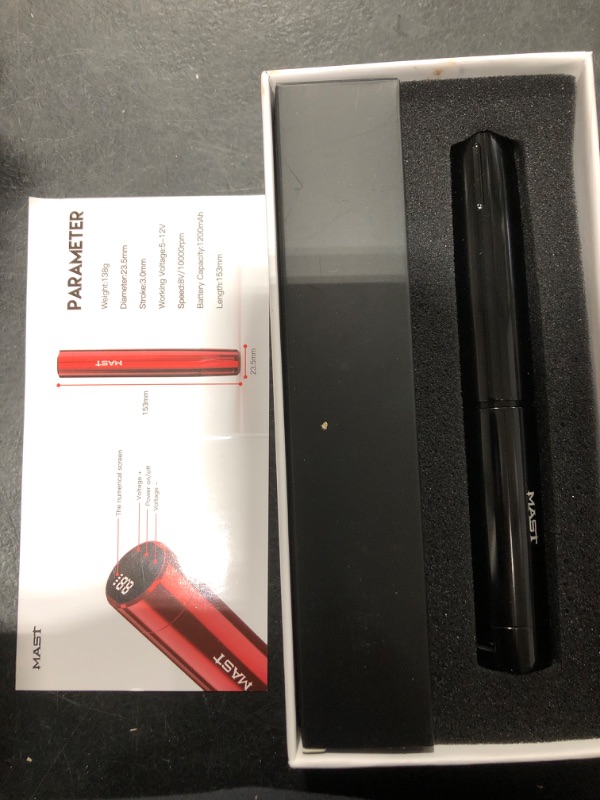 Photo 1 of Mast Tour Y22 Cordless Tattoo Pen Machine Kit - Professional Rotary Cartridges Tattoo Pen Lightweight Short Battery Power Supply (Mast Tour Y22 Black)