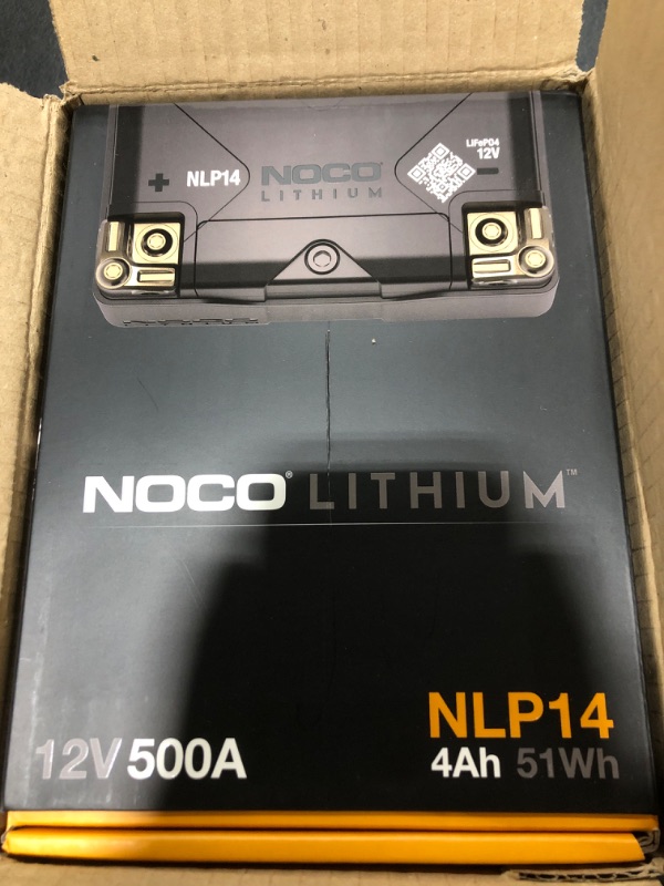 Photo 1 of NOCO Lithium NLP14, Group 14, 500A Lithium LiFePO4 Motorcycle Battery, 12V 4Ah ATV, UTV, Jet Ski, 4 Wheeler, Quad, Riding Lawn Mower, Tractor, Scooter, PWC, Seadoo, Polaris and Generator Battery