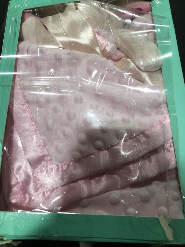 Photo 1 of Pro Goleem Baby Blanket with Pink Bunny Security Blanket Newborn Girl Gifts Set