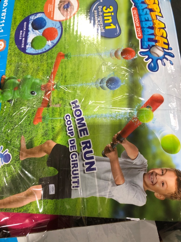 Photo 1 of VATOS Dinosaur Sprinkler & Splash Baseball & Water Ball Toy 4 in 1, Outdoor Water Spray Toy with 360° Rotating Sprinkler Head, 3 Water Column Nozzle, Summer Backyard Garden Lawn Water Games for Kids